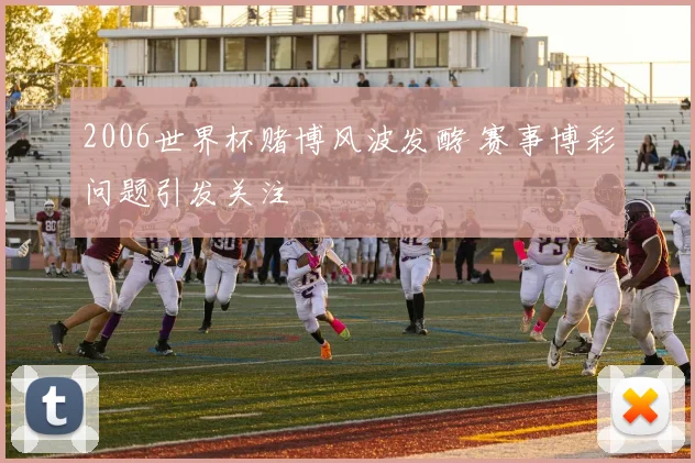 2006世界杯赌博风波发酵 赛事博彩问题引发关注